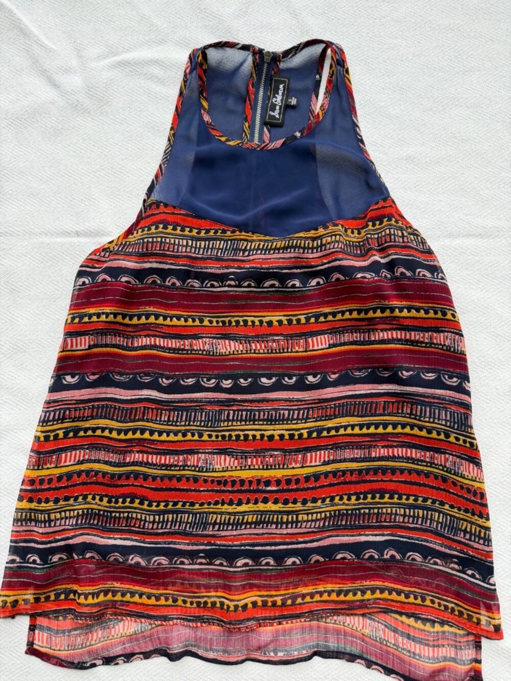 Sam Edelman Multicolor Striped Racerback Sleeveless Top Women's Small Navy